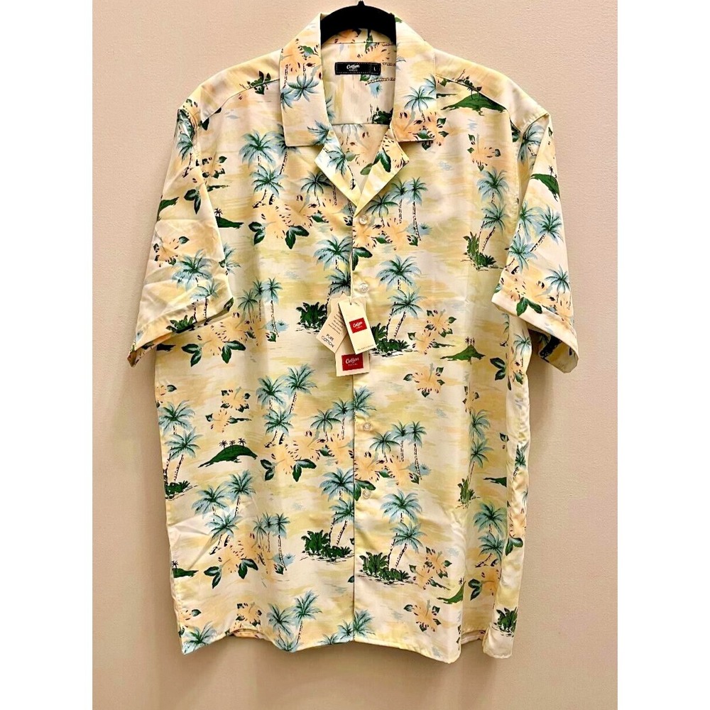 Cotton Traders Tropical Hawaiian Short Sleeve button down‎ shirt